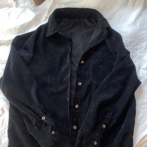 Black corduroy button up